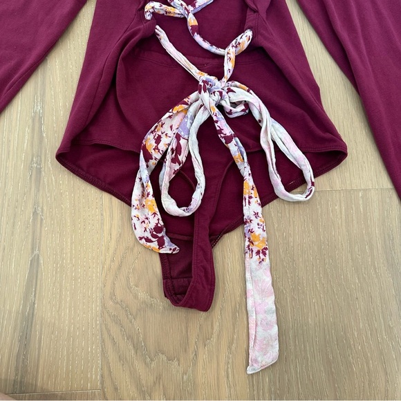 Free people Revolve FP Intimately Straps In The Back Bodysuit Wine Red Pink - Picture 7 of 16